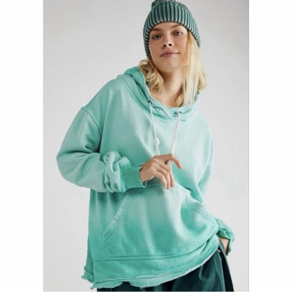 NWOT We The Free Zuma Hoodie Women's Large Turquoise Ombre